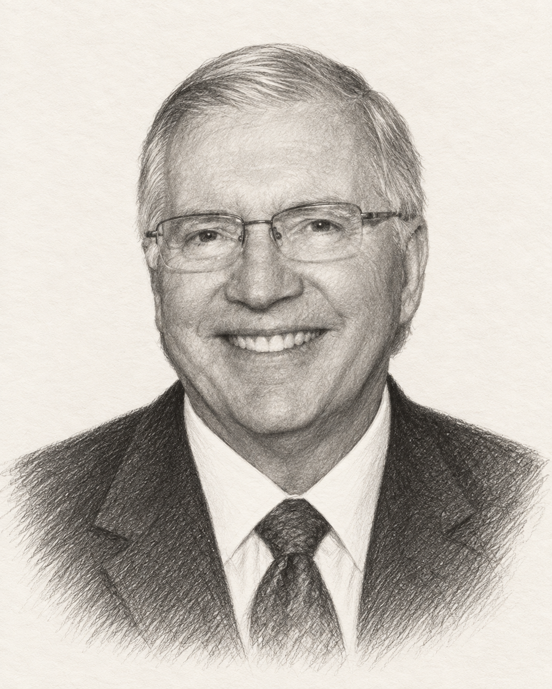 Interpretive pencil portrait of Bob Bohlen